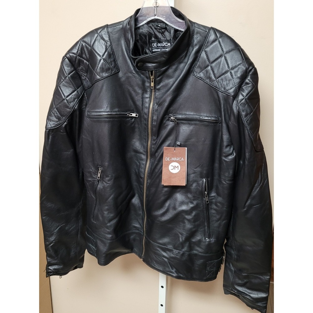 De-Marca Men's Genuine‎ Leather Jacket. Black. Large